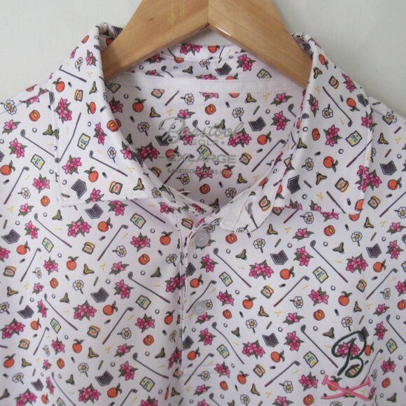 Barstool Golf Polo Shirt 2XL XXL Fruit Floral Print Club Short Sleeve - Picture 1 of 6